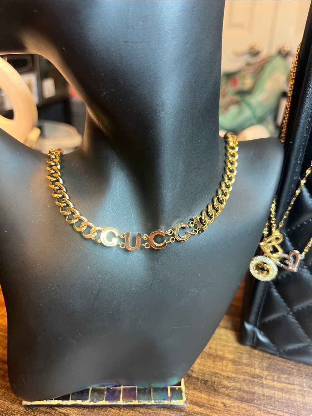 Gold Letter-Link Statement Necklace - Designer-Inspired